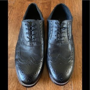 Men’s Black GENUINE Leather Dress Shoes 10 1/2 M